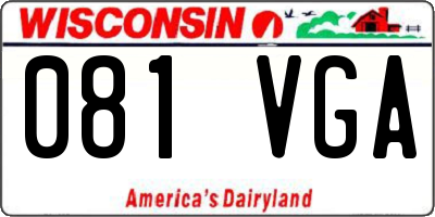 WI license plate 081VGA