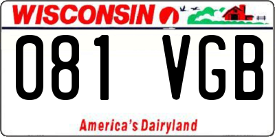 WI license plate 081VGB