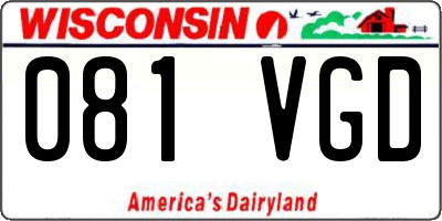 WI license plate 081VGD