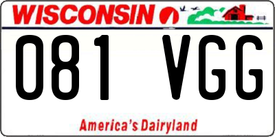 WI license plate 081VGG