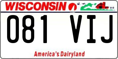 WI license plate 081VIJ