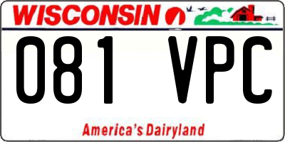 WI license plate 081VPC