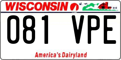 WI license plate 081VPE