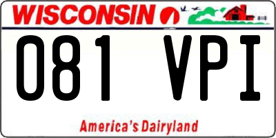 WI license plate 081VPI