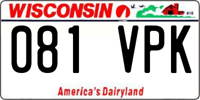 WI license plate 081VPK