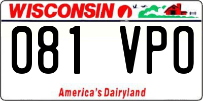 WI license plate 081VPO