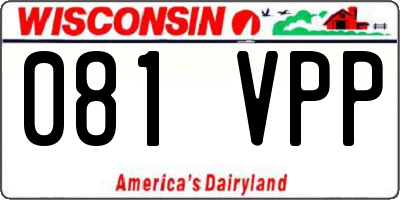 WI license plate 081VPP
