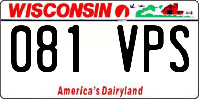 WI license plate 081VPS