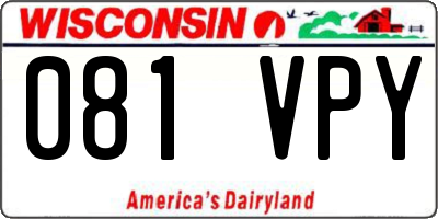 WI license plate 081VPY