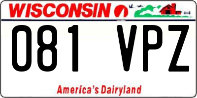 WI license plate 081VPZ