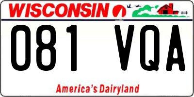 WI license plate 081VQA