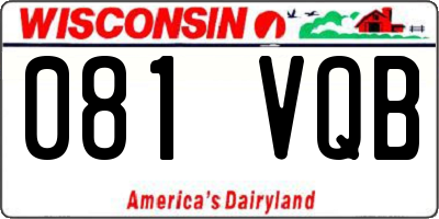 WI license plate 081VQB
