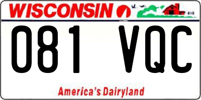 WI license plate 081VQC