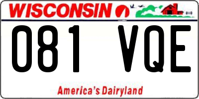 WI license plate 081VQE