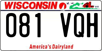 WI license plate 081VQH