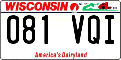 WI license plate 081VQI