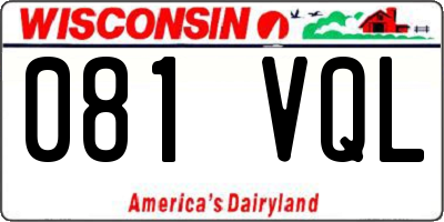 WI license plate 081VQL