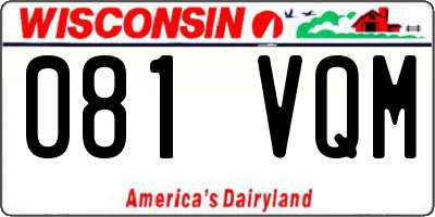 WI license plate 081VQM