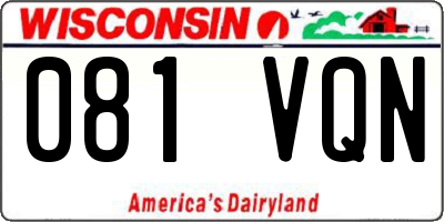 WI license plate 081VQN