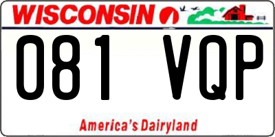 WI license plate 081VQP