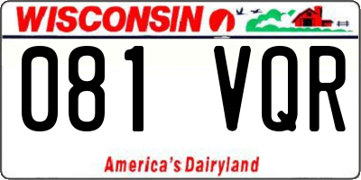 WI license plate 081VQR