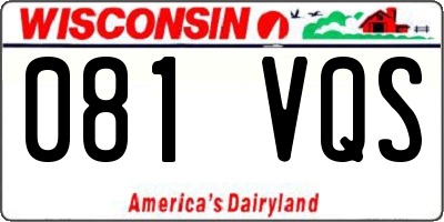 WI license plate 081VQS