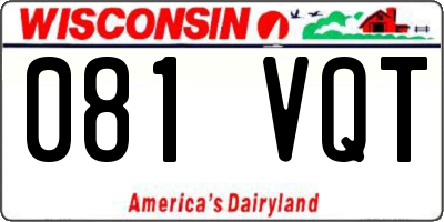 WI license plate 081VQT
