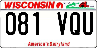 WI license plate 081VQU