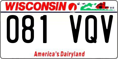 WI license plate 081VQV