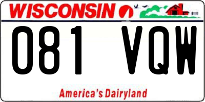 WI license plate 081VQW