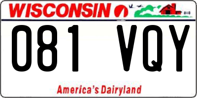 WI license plate 081VQY