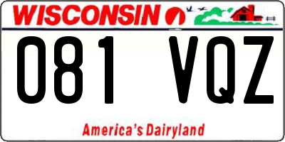 WI license plate 081VQZ