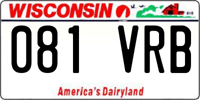 WI license plate 081VRB