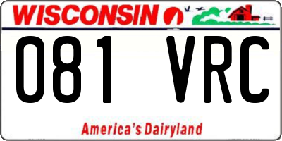 WI license plate 081VRC