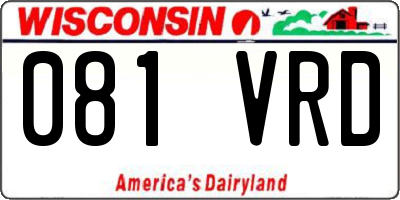WI license plate 081VRD