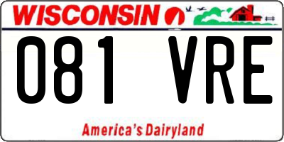 WI license plate 081VRE