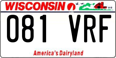 WI license plate 081VRF