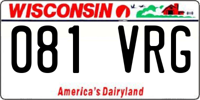 WI license plate 081VRG