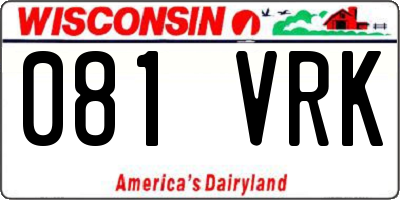 WI license plate 081VRK
