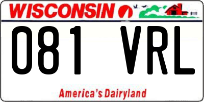 WI license plate 081VRL