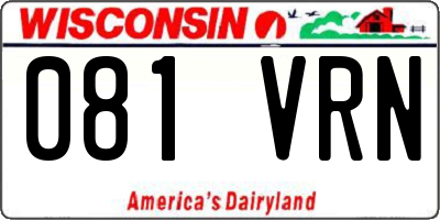 WI license plate 081VRN