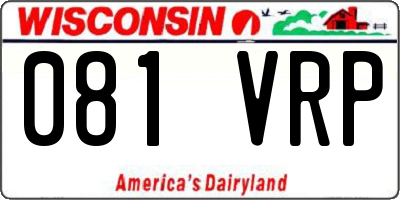 WI license plate 081VRP