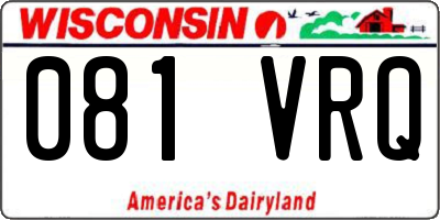 WI license plate 081VRQ