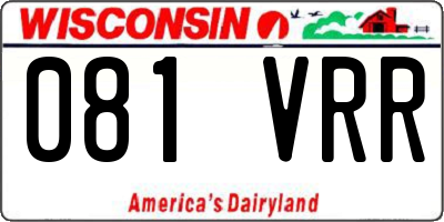 WI license plate 081VRR