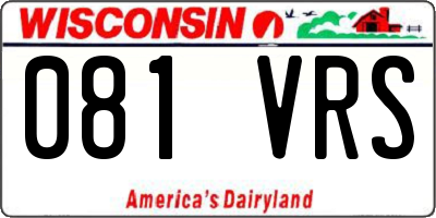 WI license plate 081VRS
