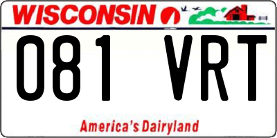 WI license plate 081VRT