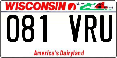 WI license plate 081VRU