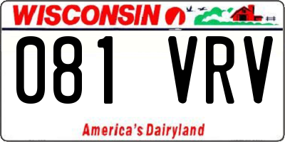 WI license plate 081VRV
