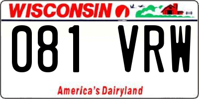 WI license plate 081VRW