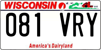 WI license plate 081VRY